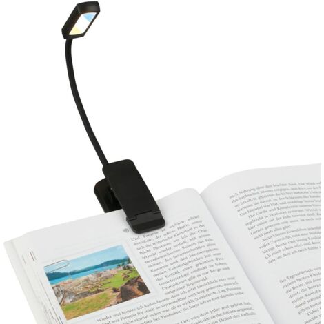 Briloner Lampe à pince sans fil 29 cm 0,45 W 40 lm 2700 K 4000 K 6500 K blanc chaud à blanc lumière du jour dimmable noir - Lampe de lecture bureau salon chambre