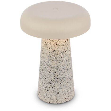 Briloner Lampe de table LED sans fil Ø12x17cm 2,6W 140lm 3000K blanc chaud dimmable travertin - Lampe de chevet salon chambre balcon