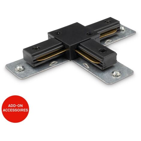 Briloner Connecteur en T extension pour rail 230V 13,5cm forme T noir - Accessoire salon salle à manger cuisine bureau (1/5)