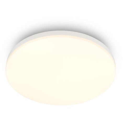 Briloner Plafonnier LED Ø26cm rond 18W 1850lm 3000K blanc chaud blanc - Lustre salon chambre cuisine couloir