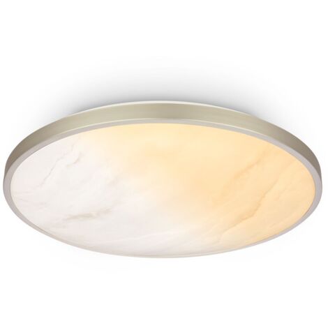 Briloner Plafonnier LED télécommande Ø38cm Rond 22W 2400lm 2200K-4000K blanc chaud à blanc neutre dimmable nickel mat - Plafonnier salon chambre cuisine couloir