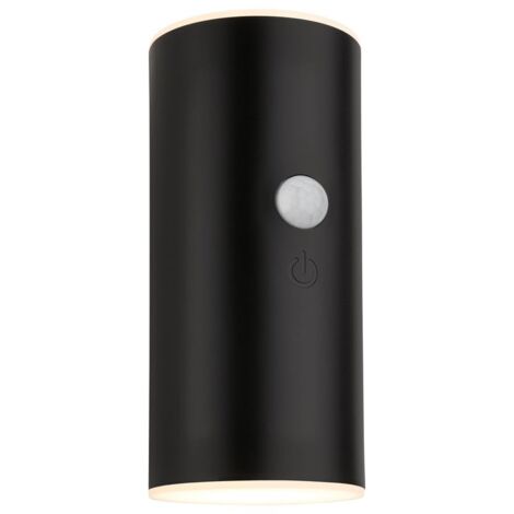 Briloner Applique murale extérieure sans fil détecteur de mouvement 15,5 cm 6,5 W 700 lm 3000 K blanc chaud dimmable noir - Lampe murale balcon terrasse mur extérieur