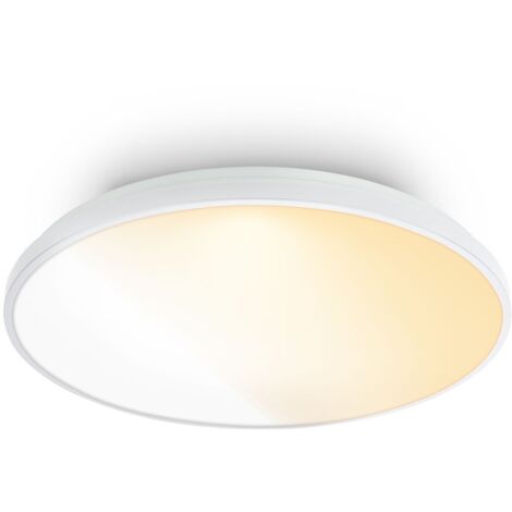 Briloner Plafonnier LED télécommande Ø48cm rond 44W 5300lm 2200K-4000K blanc chaud à blanc neutre dimmable blanc - Lustre salon chambre cuisine