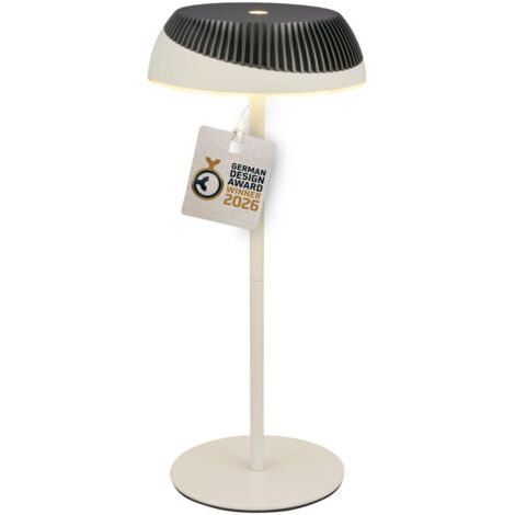 Briloner Lampe de table LED sans fil Ø14x32cm 2W 200lm 2700K blanc chaud touch anthracite métallisé warm grey - Lampe de chevet salon couloir balcon
