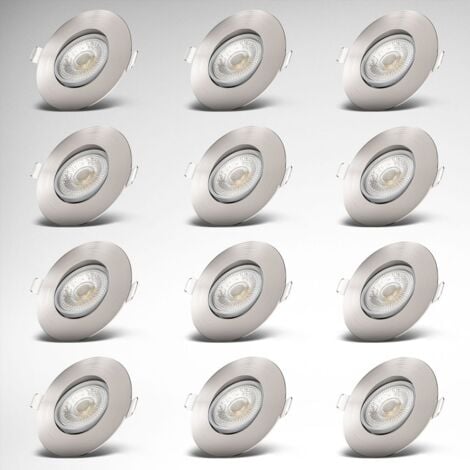 Spot LED Encastrable - Lampe Plafond Orientable 50° pour ampoules LED 12  Spots LEDs Ronds 7