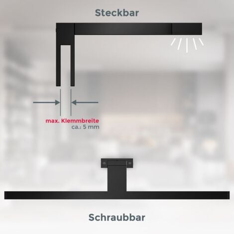 B.K.Licht lampe miroir LED, lampe armoire, applique salle de bain, lumière blanche neutre 4000 Kelvin, 8W, 780lm, IP44, largeur 600 mm, noire