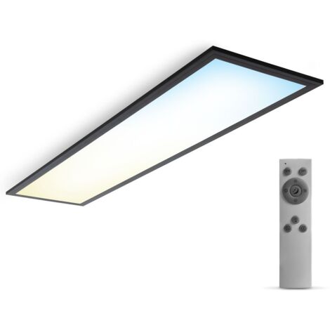 B.K.Licht Panneau LED I 1 mètre I gradable I contrôle de la température de couleur CCT I télécommande I minuterie I 24 Watt I 2.200 Lumen I 1000x250 mm I noire
