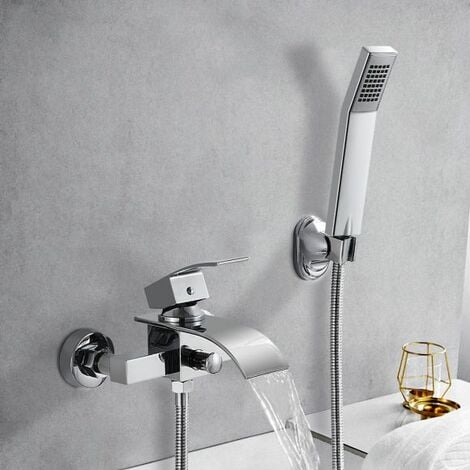 vidaXL Ensemble de robinets de douche à deux boutons chromés