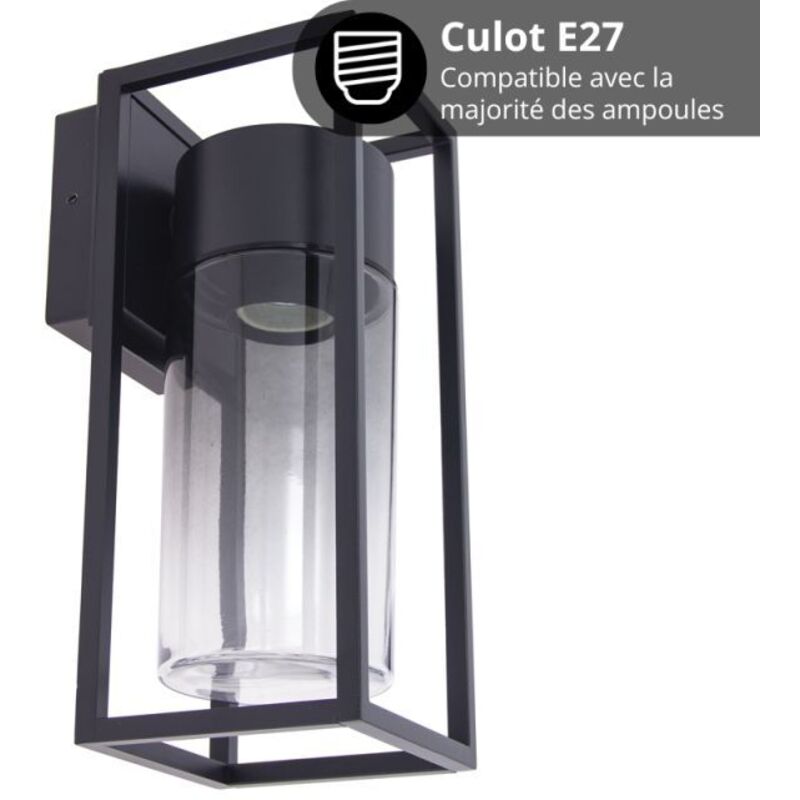 Xanlite - Applique murale filaire noire fumée contemporain IP44, culot E27, 40W max - APFE40WNMODF 3