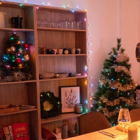 KOZii - Sapin de Noël KOZii, 150 cm, avec sa guirlande LED connectée (10m), multimode d'éclairage, synchronisation musicale - KSL150RVBM