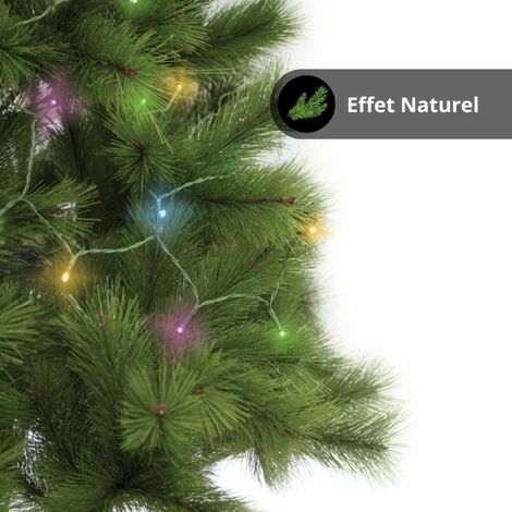 KOZii - Sapin de Noël KOZii, 150 cm, avec sa guirlande LED connectée (10m), multimode d'éclairage, synchronisation musicale - KSL150RVBM