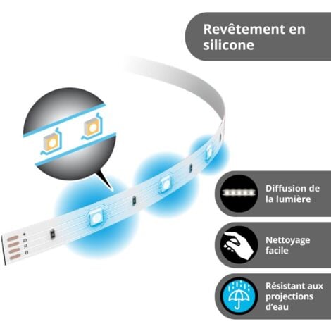 Xanlite - Ruban LED 3m RVB USB Synchronisation musicale - LSBK3RVBDUSB