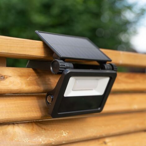 Xanlite - Projecteur mural solaire compact IP54, 1600 lumens, détecteur de mouvement, Noir - PRS1400D