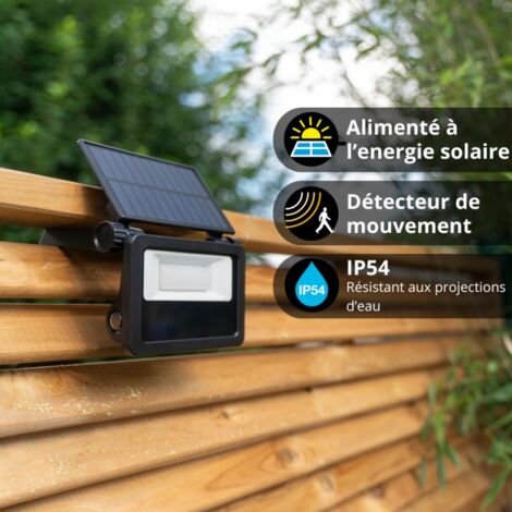 Xanlite - Projecteur mural solaire compact IP54, 1600 lumens, détecteur de mouvement, Noir - PRS1400D