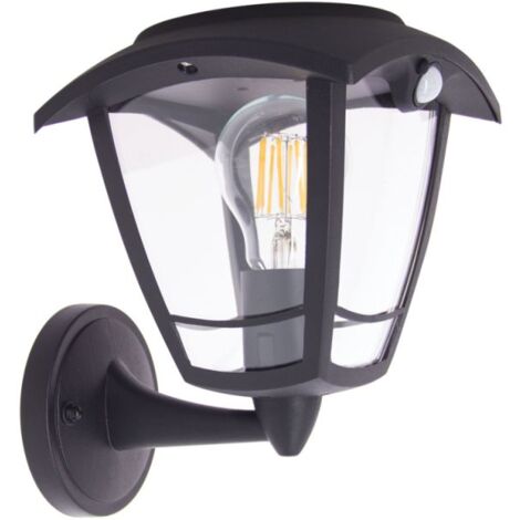 Xanlite - Applique murale solaire rétro LED IP44, 400 lumens, détecteur de mouvement, avec ampoule, Noir - SO2011AR