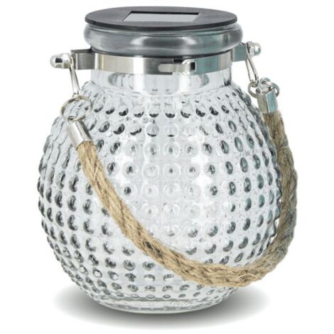 Xanlite – Lanterne solaire boule IP44 – Verre teinté gris – Éclairage extérieur moderne pour jardin – Lumière douce et chaleureuse