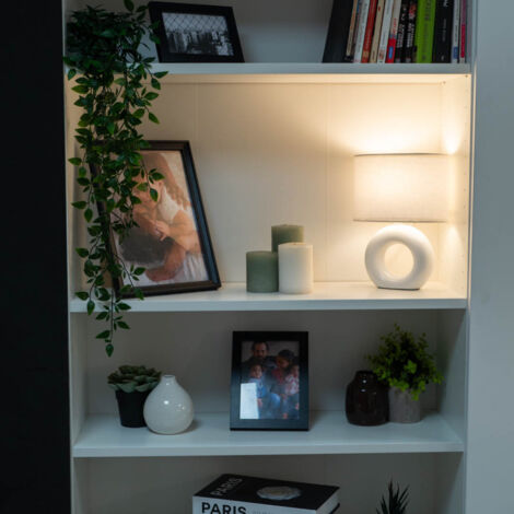 Mathias - Lampe à poser DONUT en céramique Blanc, compatible culot E14, 40W - LAPDONUTB