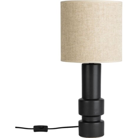 Mathias - Lampe à poser SAKIA en céramique Noir, compatible culot E14, 40W - LAPSAKIAN