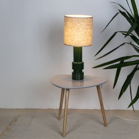 Mathias - Lampe à poser SAKIA en céramique Noir, compatible culot E14, 40W - LAPSAKIAN