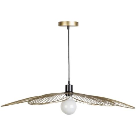 Suspension en métal doré E27 25W – Design floral sans abat-jour – Éclairage chaleureux pour salon et salle à manger – Mathias Luminaires