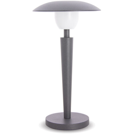 Lampe de table LED IP44, 400 lumens, rechargeable USB, 25cm, CCT & Dimmable, Gris