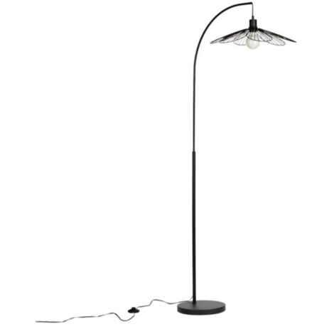 Lampadaire FLORA en métal Noir, compatible culot E27, 25W