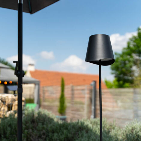 Xanlite - Lampadaire métal, 500 lumens, CCT & Dimmable, Rechargeable, 130cm, Noir - LAM130ND