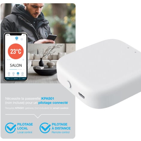 KOZii - Boîtier de pilotage connecté pour radiateur électrique (Système thermostats connectés) - KZBOTHELEPA