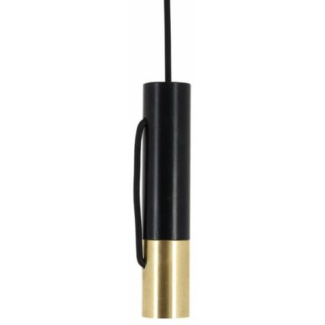 Xanlite – Suspension Tempo métal noir et laiton – Culot E27 – Câble nylon 120 cm – Dimensions 230x230x42,5 mm – Tension 230V AC