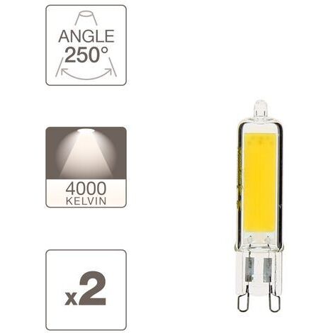 Pack De 2 Ampoules RetroLED Caspule, Culot G9, 3,7W Cons (40w Eq.), 450 Lumens, Lumière Blanc Neutre Pack2alg9400cw