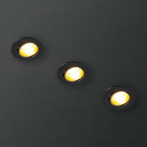 Spot LED Encastré orientable XanLite, lumière blanc chaud, culot GU10,  équivalence de 50W, indice de protection IP20, forme carr