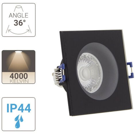 Xanlite - Spot GU10 50W 4000K Carré Noir IP44 - SP50CIP44NCW
