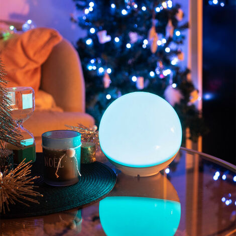 Centre de table cylindre lumineux LED enceinte Bluetooth multicolore  rechargeable