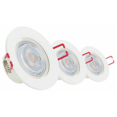 50 Spots led 3-step dimmable sans variateur 7w eq.56w blanc chaud