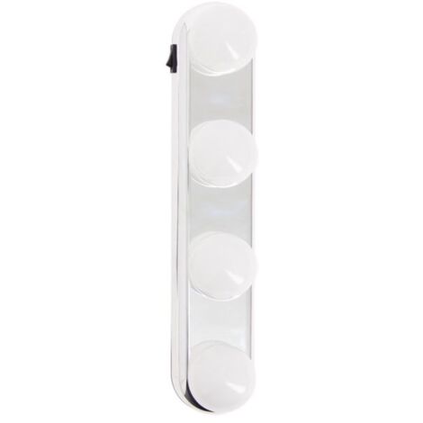 Xanlite – Éclairage de miroir à piles 200 lumens blanc froid – Fixation ventouses – Autonomie 5h – Indice IP20 – ECM200PW
