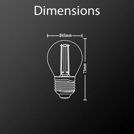 Ampoule LED P45, culot E27, 2W conso., lumière Lumière jaune