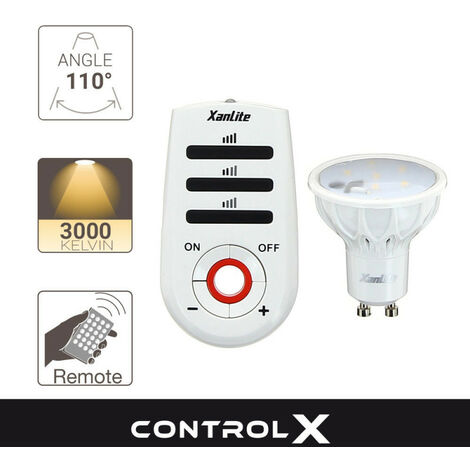 Xanlite - Ampoule LED spot, culot GU10, 3,4W cons. (35W eq.), lumière blanc chaud - MG180STR