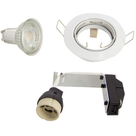 JANDEI - Lot De 5 Spots Encastrés LED COB 30W, Lumière Froide 6000K, Blanc, IP44 - Parfait Pour Salon, Cuisine, Salle De Bain