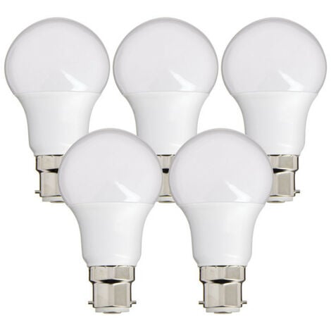 Lot de 10 Ampoules LED B22 9W eq 60W 806Lm (Blanc chaud 2700K
