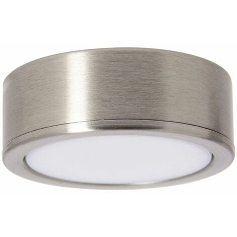 Spot de meuble acier brossé LED IP44, 2 modes de fixation, CCT