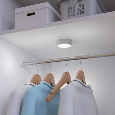 Spot de meuble acier brossé LED IP44, 2 modes de fixation, CCT