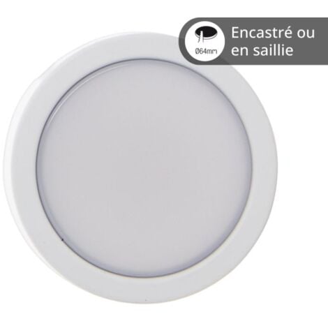 Spot de meuble blanc LED IP44, 2 modes de fixation, CCT