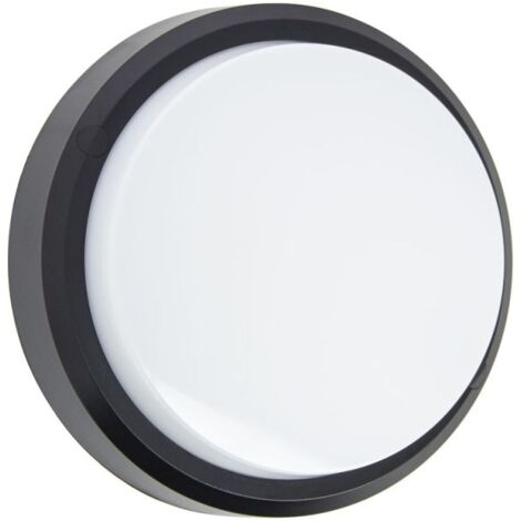 Xanlite – Hublot LED rond noir 1500 lumens CCT blanc chaud/neutre/froid – IP65 pour salles d’eau et jardins – Installation facile – HUB850RNIPCCT