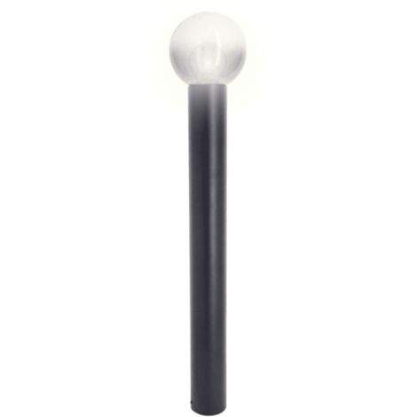 Xanlite – Lampadaire d'extérieur filaire noir 80 cm – Boule fumée IP44 – Culot E27 – Métal pour ambiance cosy – LAME40WNBOU