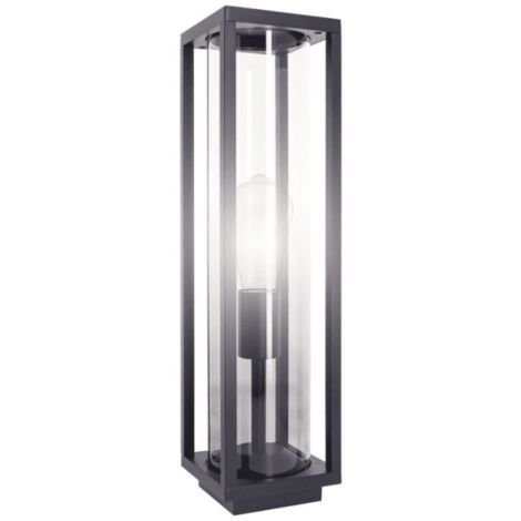Borne filaire noire fumée contemporain IP44, culot E27, 40W max