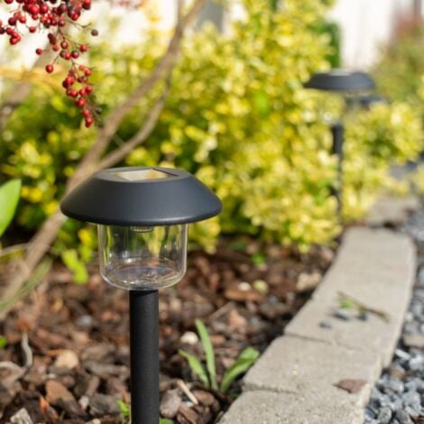 Xanlite - Lot de 3 balises solaires LED IP44 noir, RVB - PACK3SO1017B