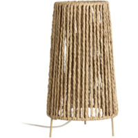 Lampe à poser en fibres naturelles conique E14 40W – Éclairage doux et authentique – Pour intérieur bohème – LAPKAOLY – Mathias Luminaires