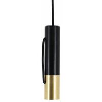 Xanlite – Suspension Tempo métal noir et laiton pour ampoule E27 – Câble nylon 120 cm – Style industriel – COSDETEMBL