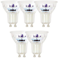 Xanlite – Pack de 5 spots LED GU10 4,8W équivalent 50W – 345 lumens blanc chaud – Éclairage chaleureux pour pièces à vivre – PACK5RCXG50S