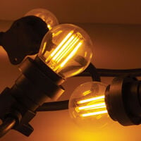 XANLITE - Guirlande Guinguette LED Noire, x10 Ampoules Vintage E27 Incluses, 5m Extensible - GRL5230VBP45F